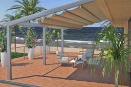 Pérgola de aluminio para la terraza o jardín , el la playa